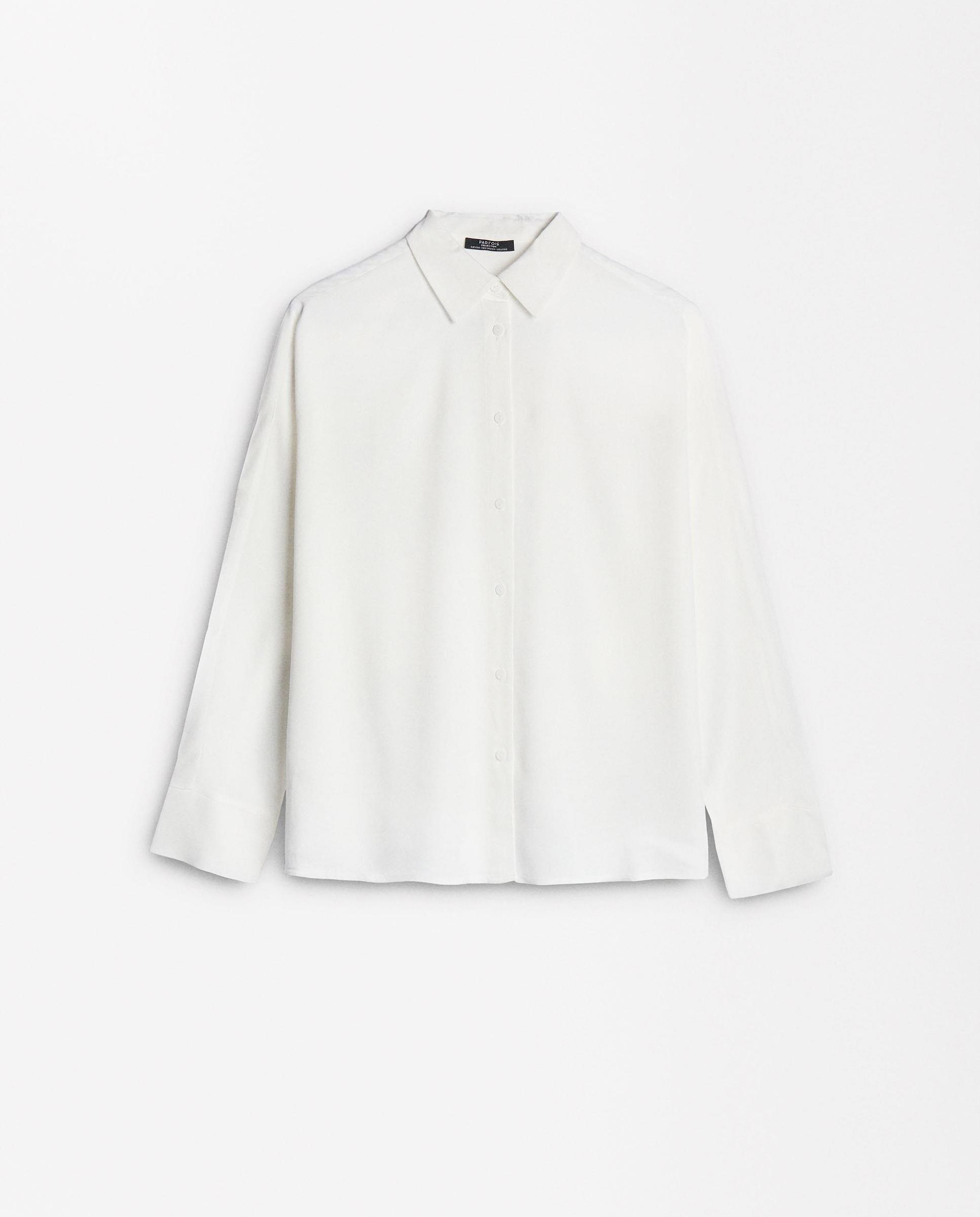 Camisa de mujer de manga larga en liso - Parfois - Blanco Blanco-5