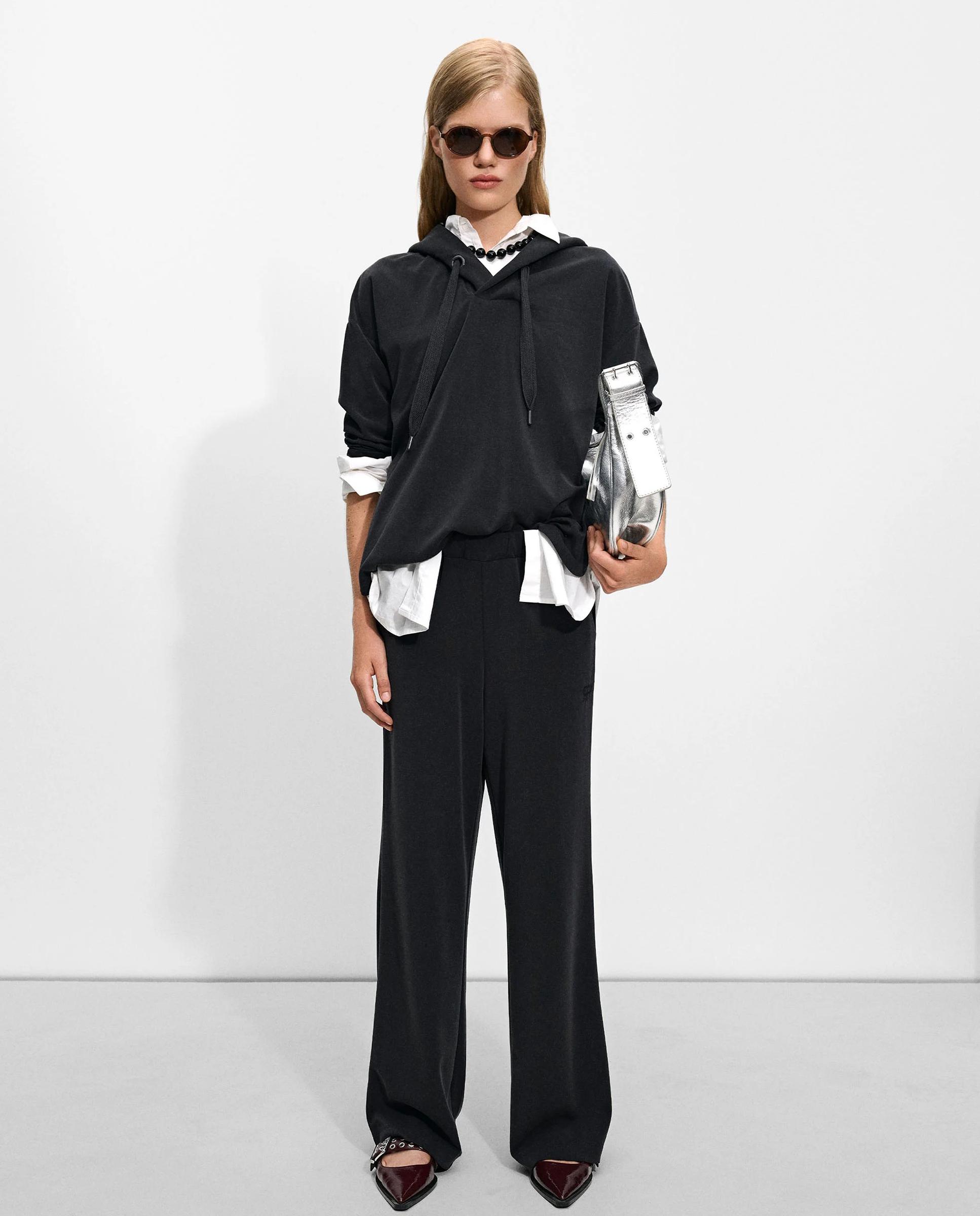 Parfois - Pantalones anchos de mujer con cinturilla elástica en liso.