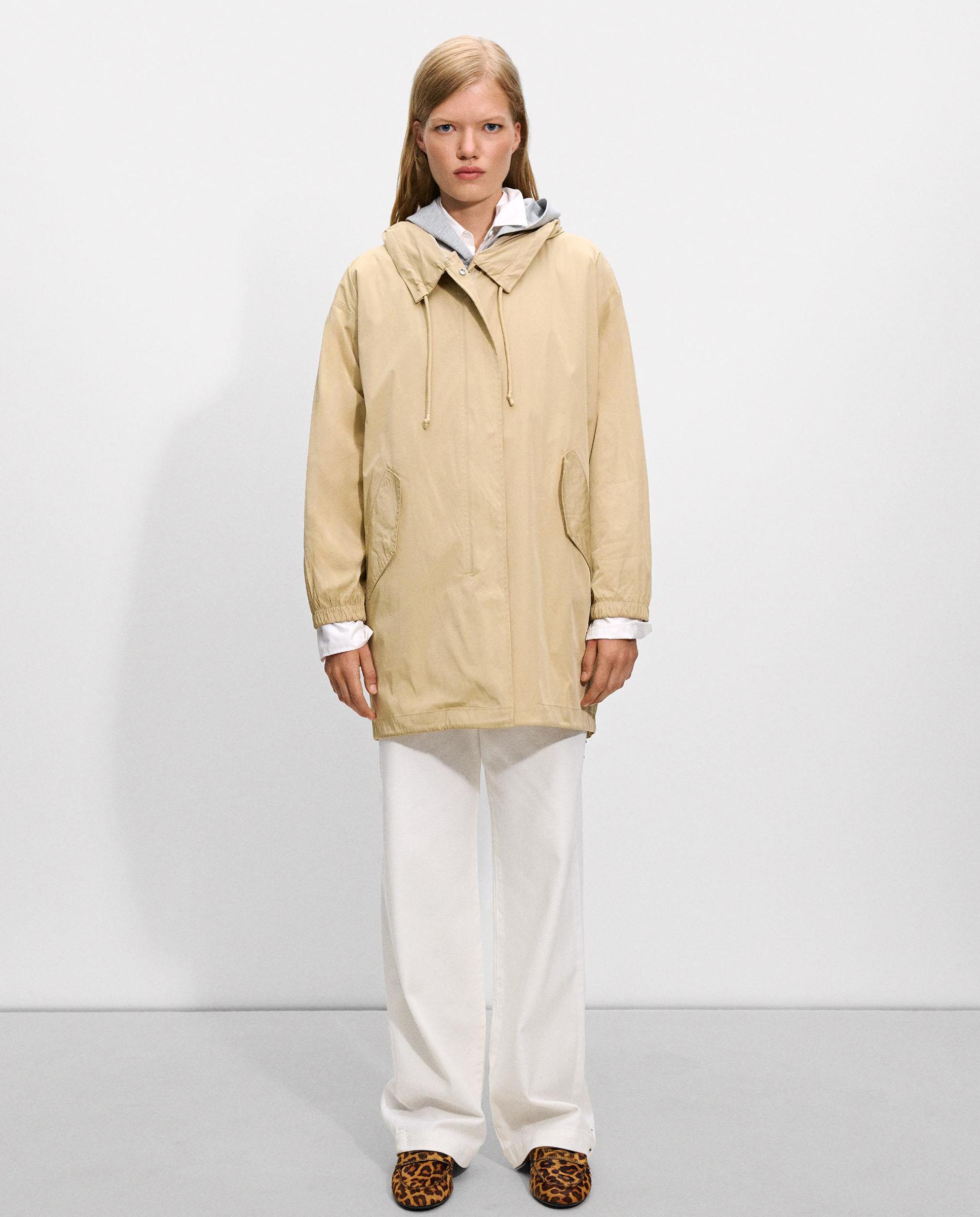 Parfois - Parka de mujer con capucha y bolsillos laterales.