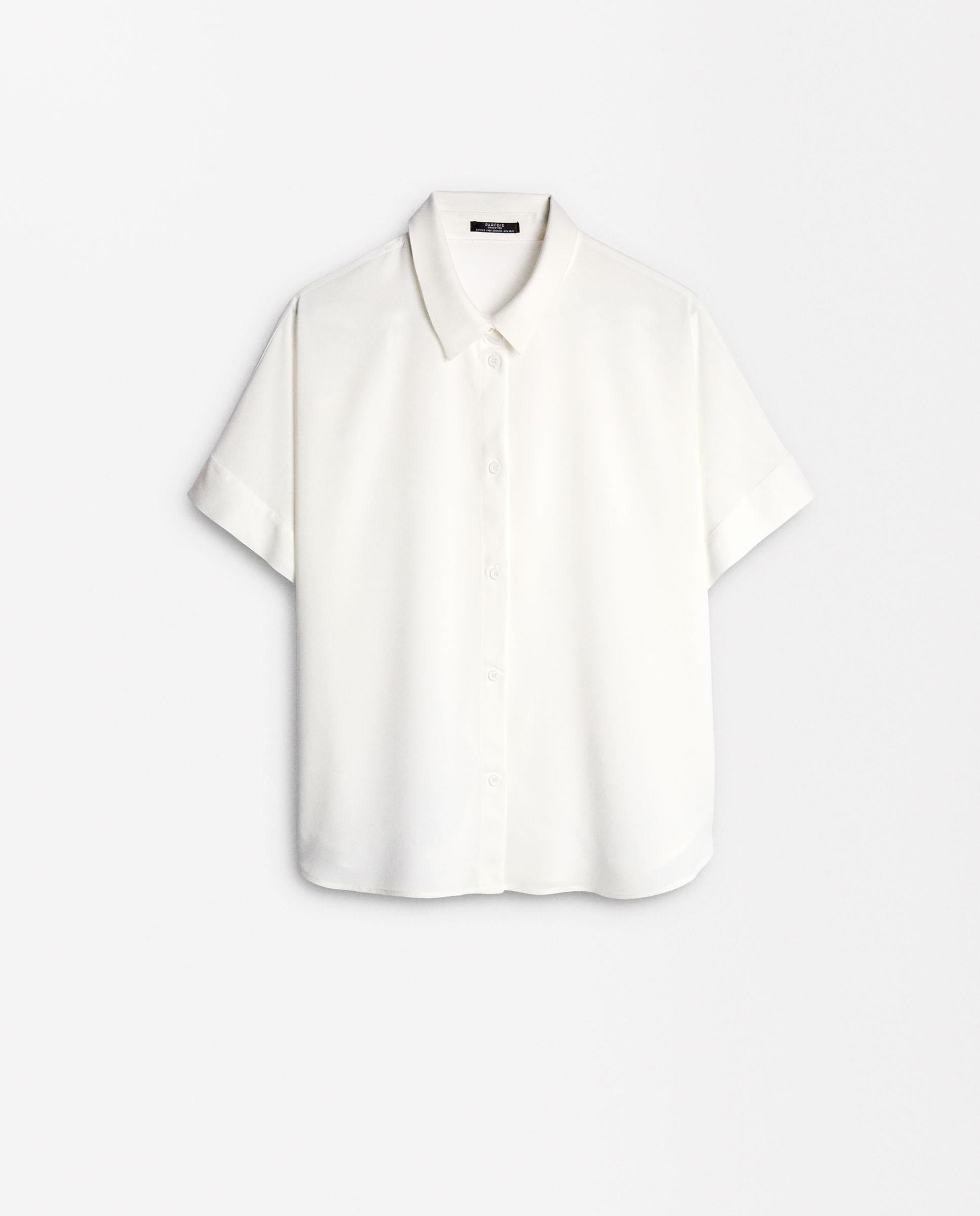 Camisa de mujer de manga corta en liso - Parfois - Blanco Blanco-6