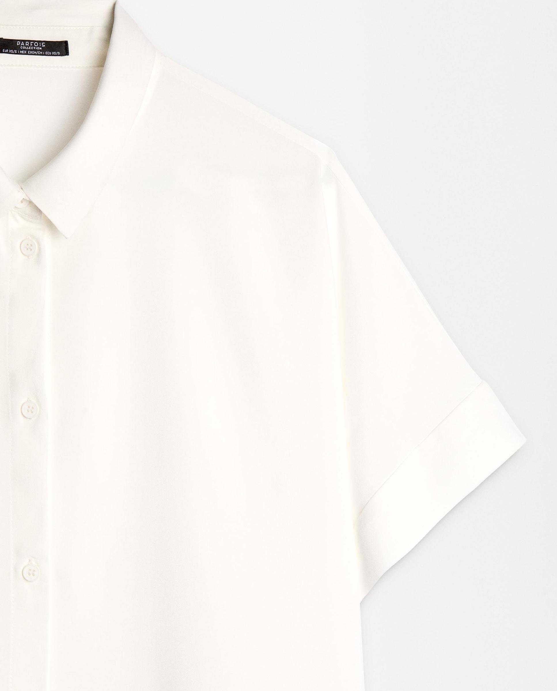 Camisa de mujer de manga corta en liso - Parfois - Blanco Blanco-7