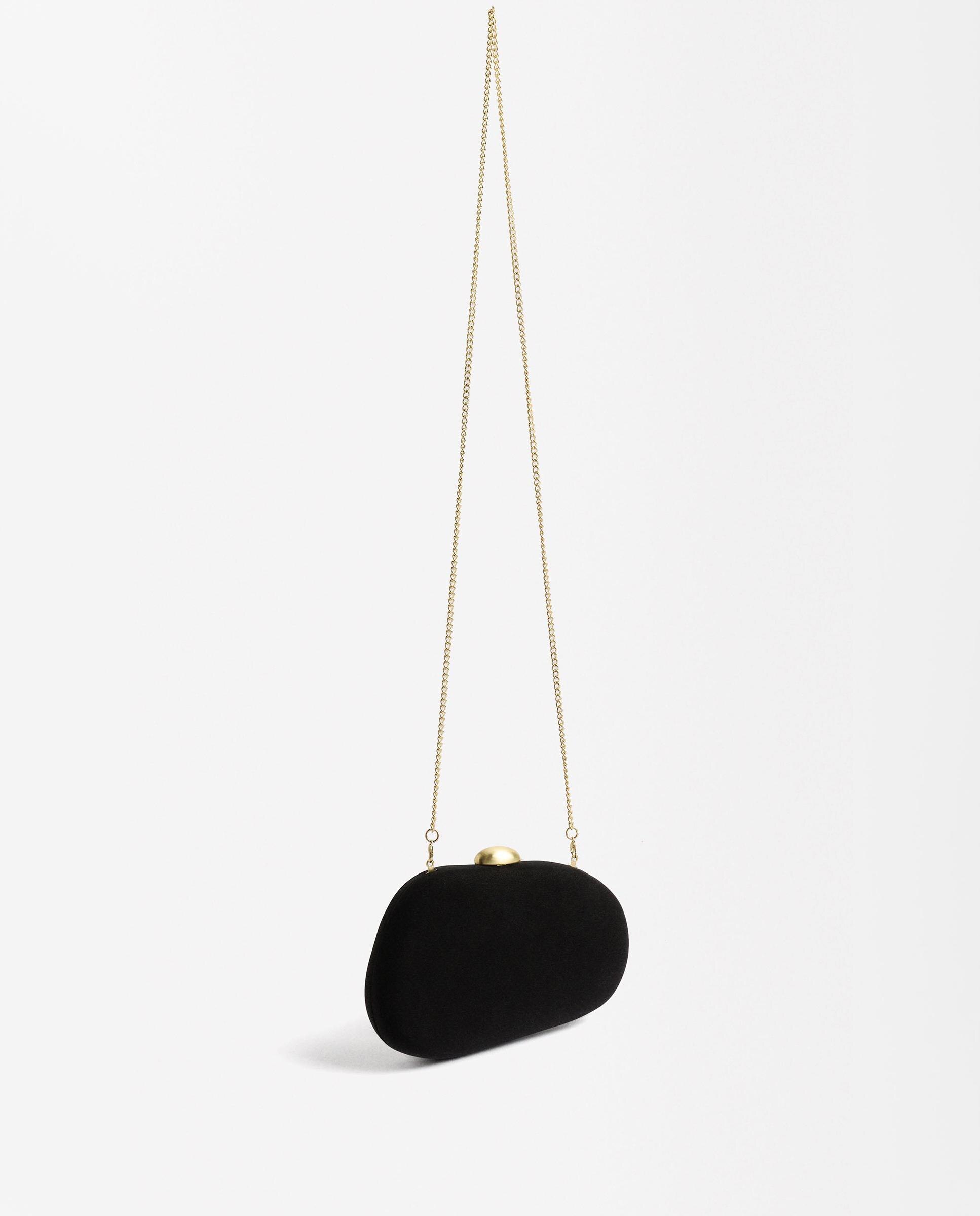 Bolso de fiesta convertible a bandolera estilo clutch con cierre de botón en liso - Parfois - Negro Negro-3