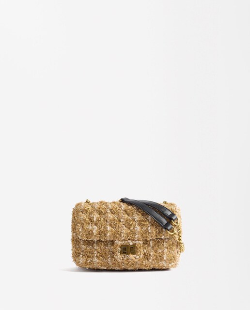 Imagen 0 de Bolso de fiesta multiposición efecto tweed con botón en liso
