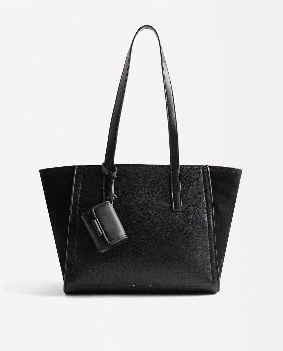 Black Parfois Shopper PARFOIS Black Shopper Bag With Pendant For