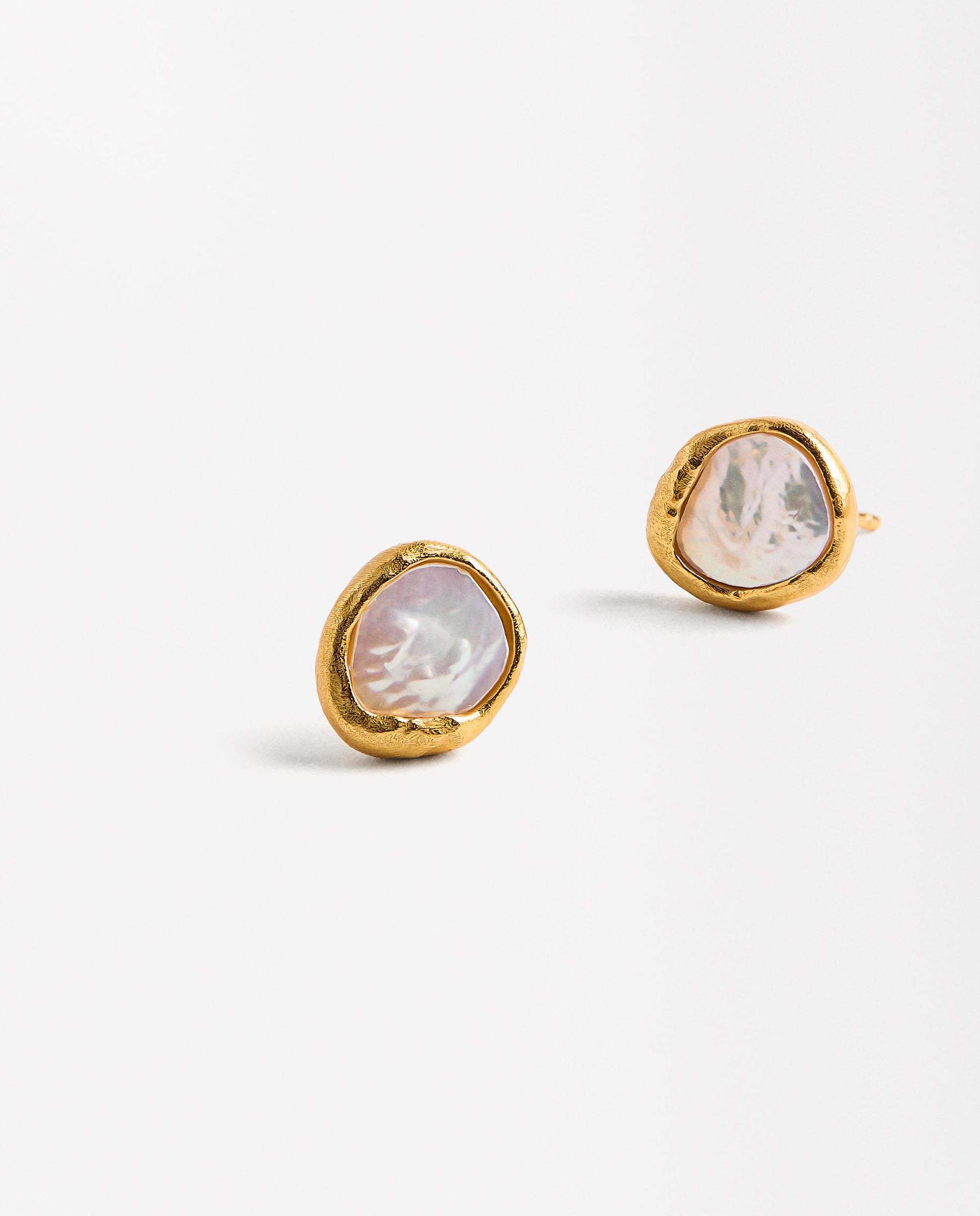 Pendientes de plata de ley ovalados con piedra en - Parfois - Dorado Dorado-3