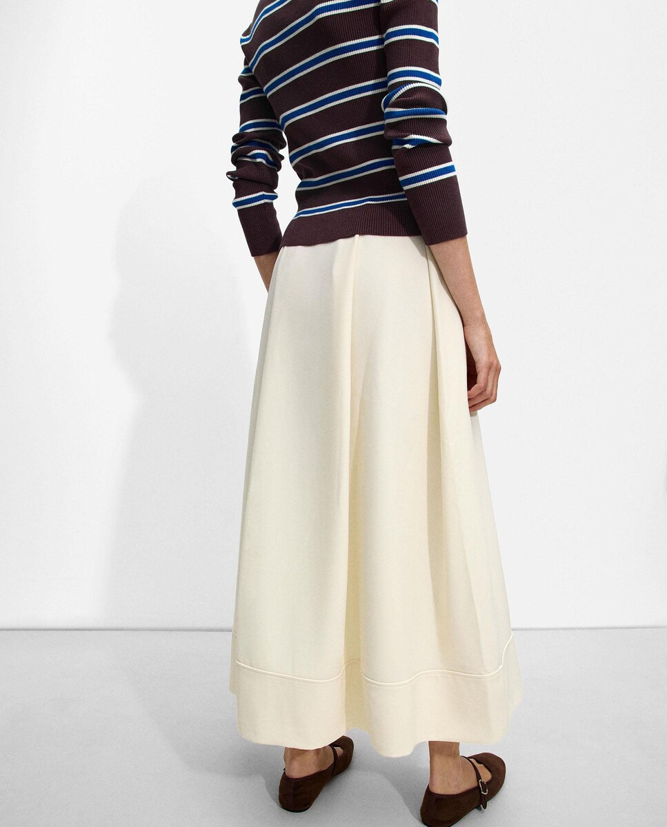 Pleated Skirt Falda Plisada Blanca Larga Falda Larga Plisada Con