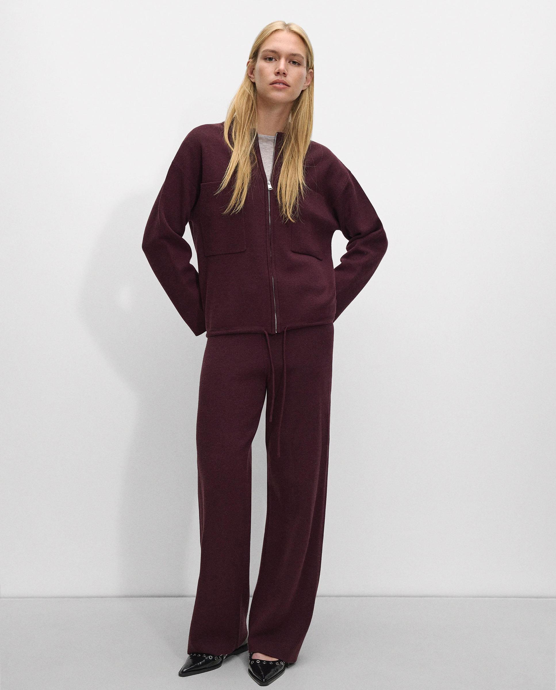 Parfois - Pantalón recto de mujer de punto con cinturilla elástica.