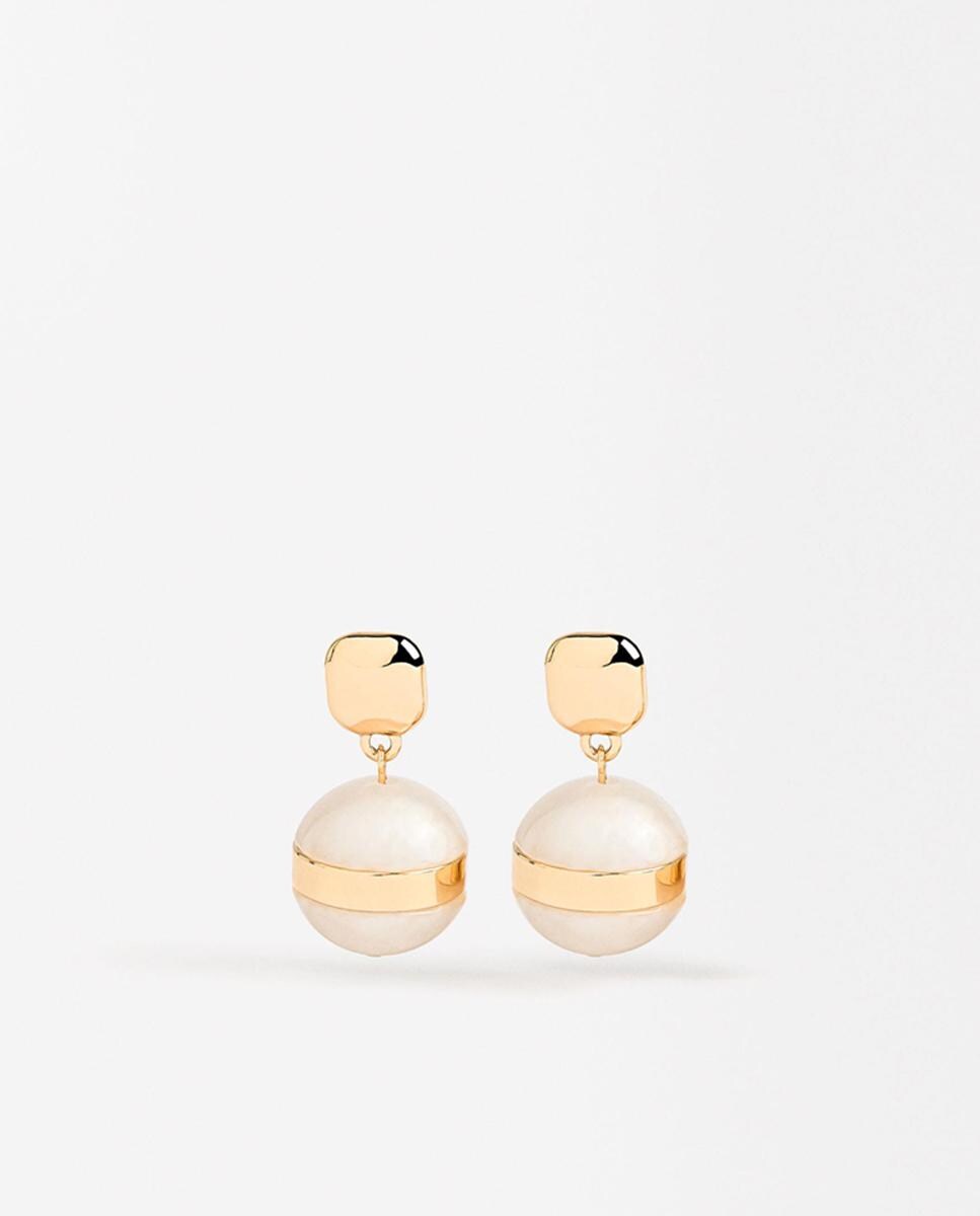 Pendientes con abalorio de esfera en rosa Rosa-1