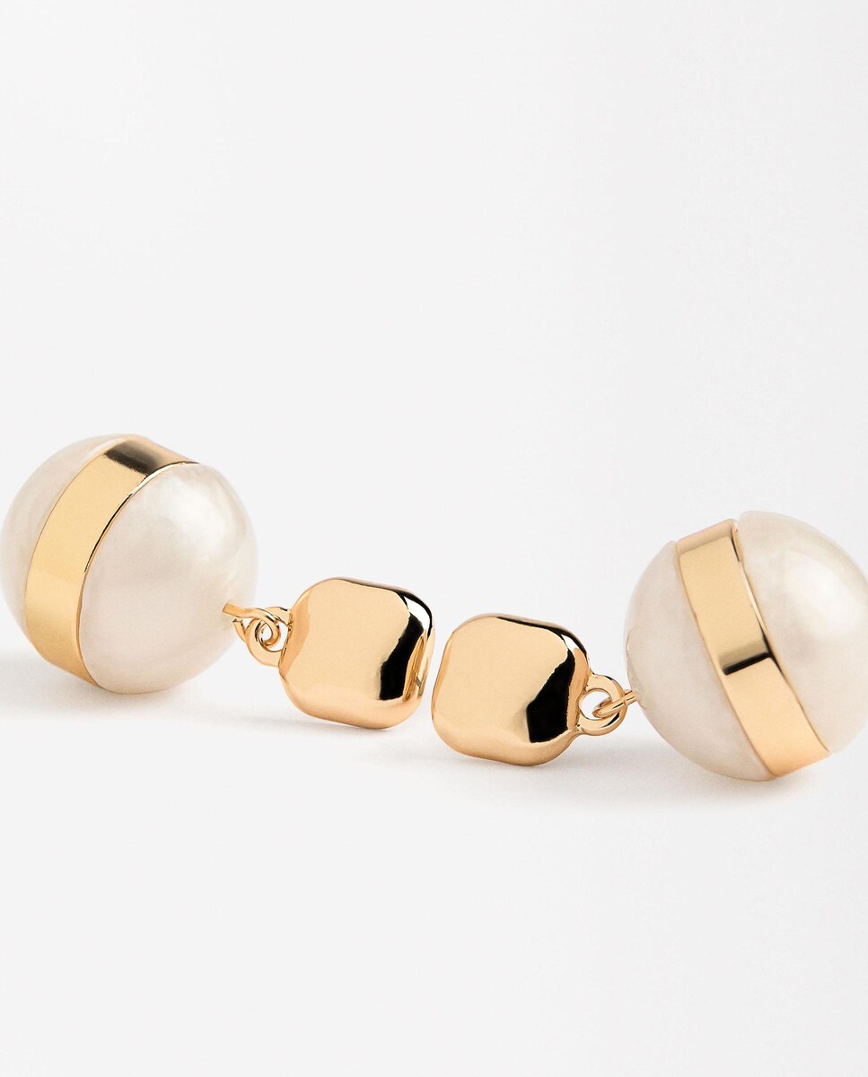 Pendientes con abalorio de esfera en rosa Rosa-2