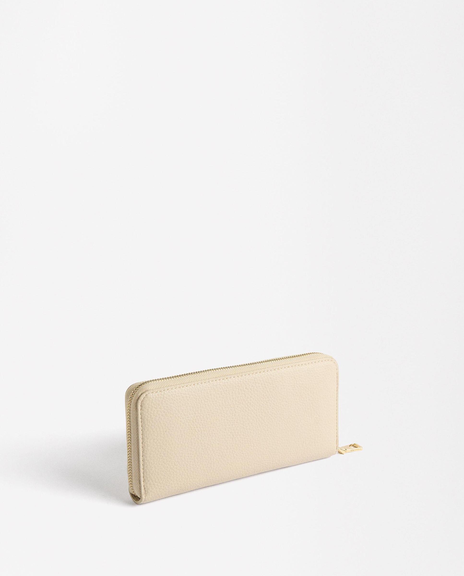 Cartera de mujer grande con cierre de cremallera en liso - Parfois - Natural Natural-3