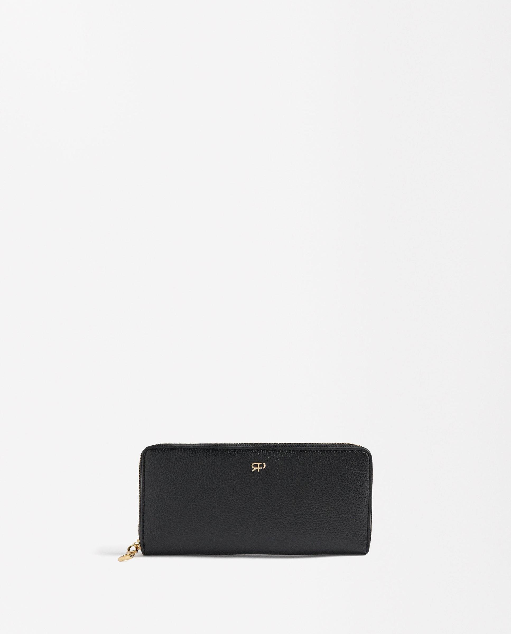 Cartera de mujer grande con cierre de cremallera en liso - Parfois - Negro Negro-1