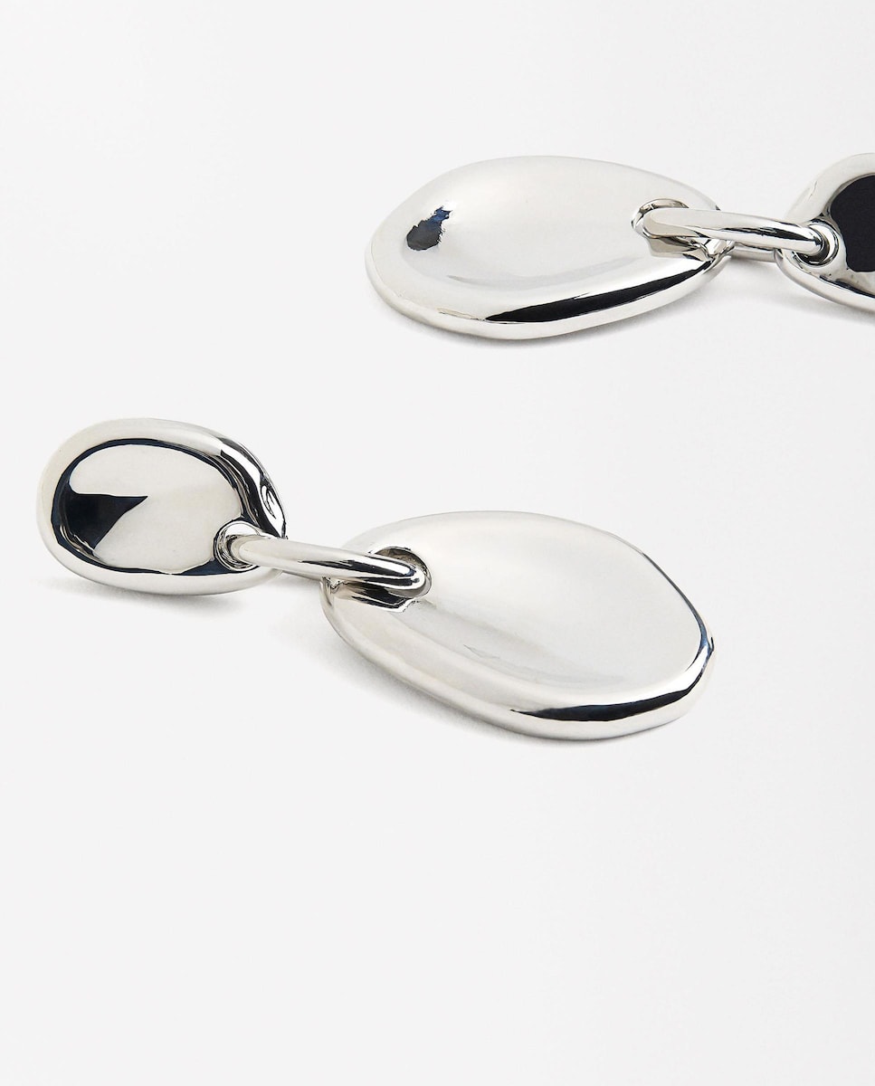 Pendientes oavalados cóncavos en plateado Plata-2