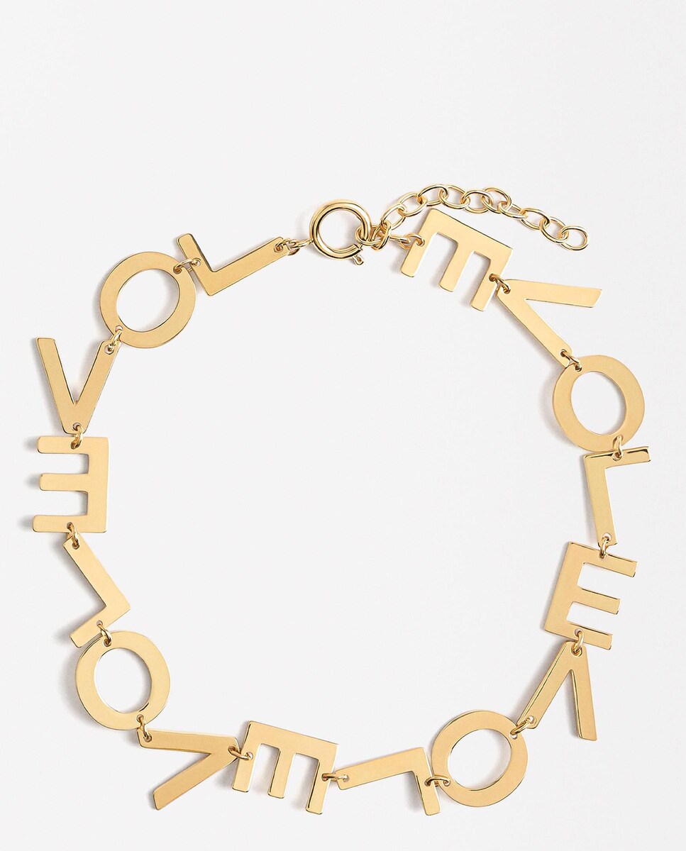 Collar estilo choker corto con lettering "love Oro-1
