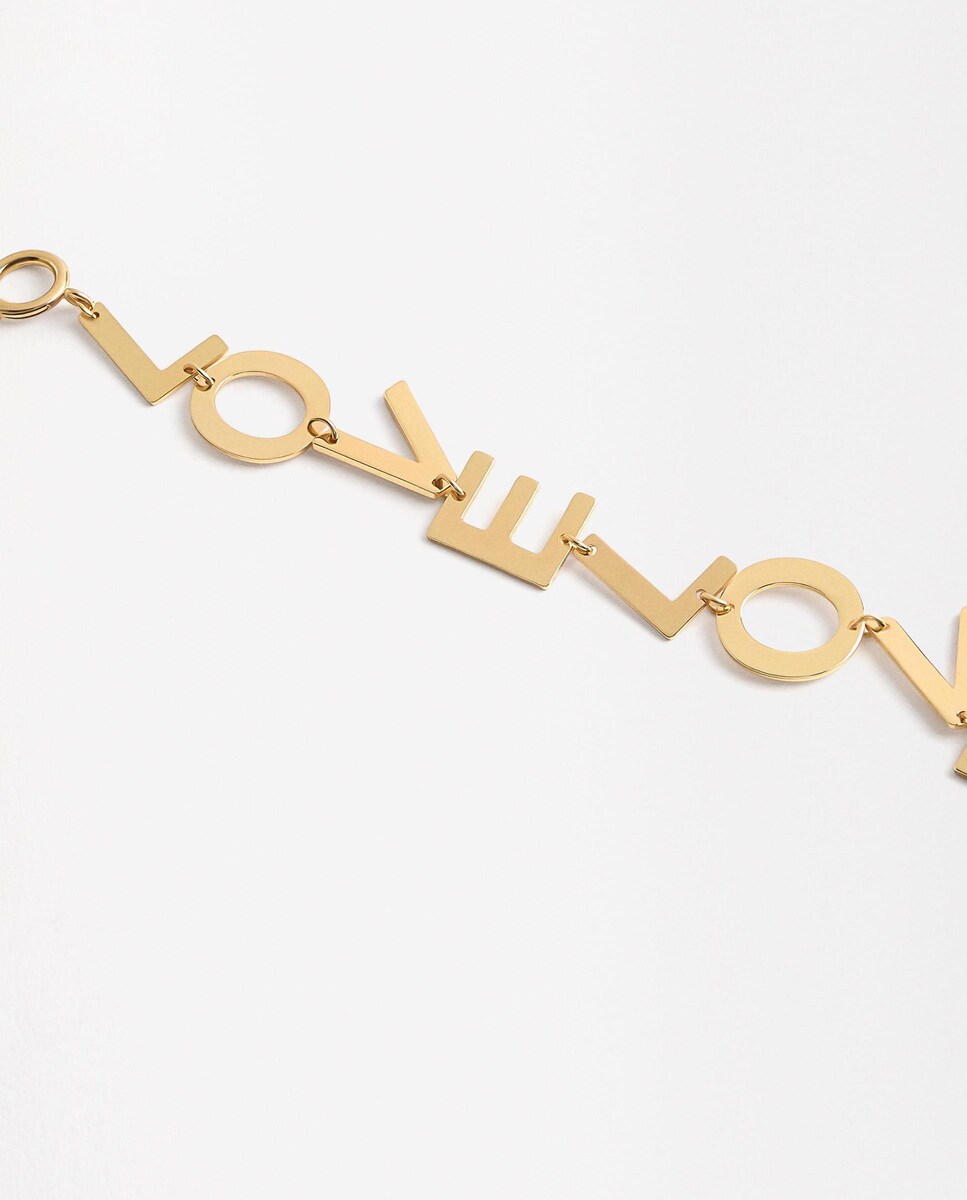 Collar estilo choker corto con lettering "love Oro-3