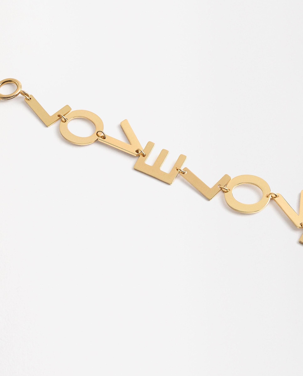 Collar estilo choker corto con lettering "love Oro-3