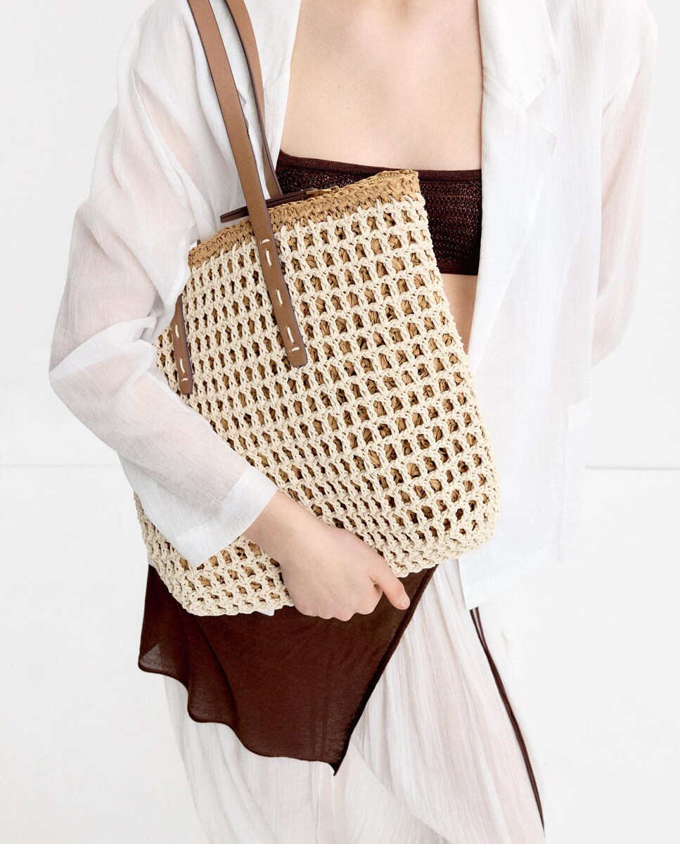 Bolsos VÃ©lez Mujer Bolso Rafia Hm Bolso De Hombro Estilo Shopper