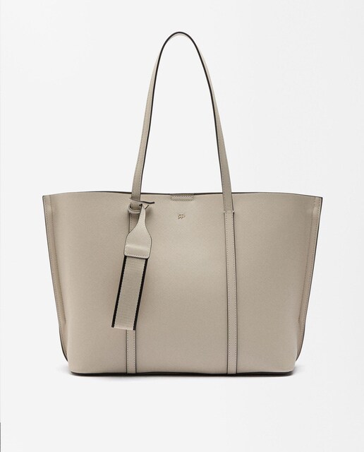 Imagen 0 de Bolso de hombro estilo shopper con cierre de cremallera en liso