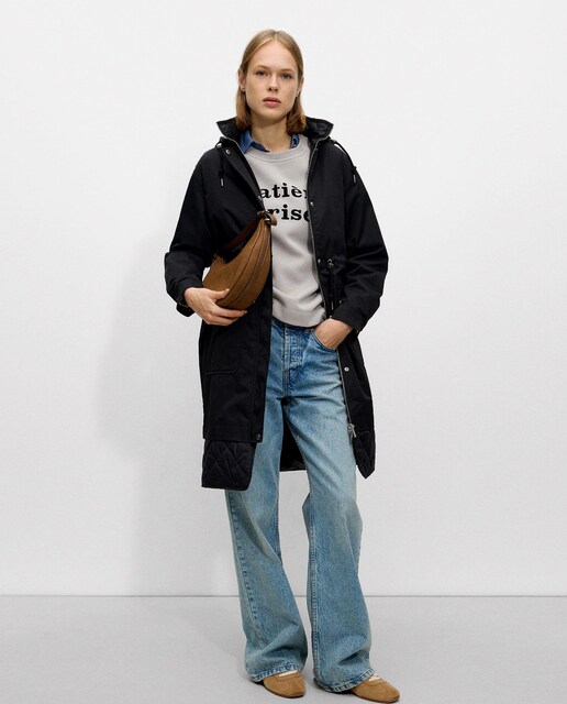 Imagen 0 de Parka de mujer con capucha en liso