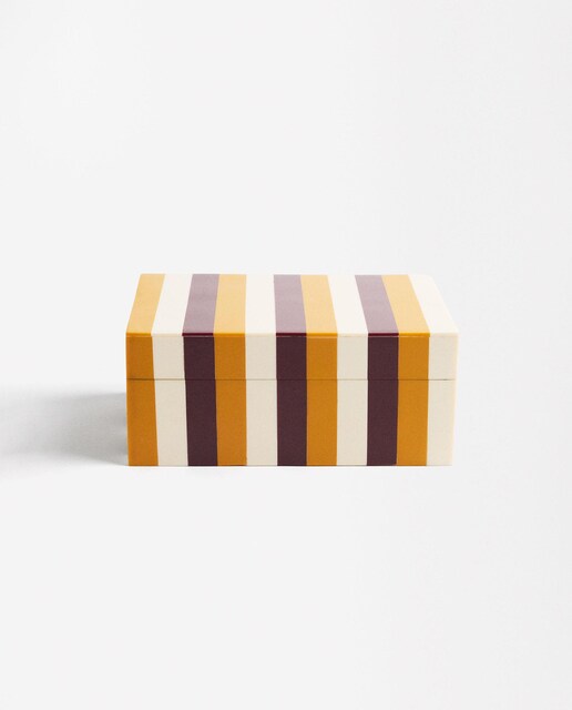 Imagen 0 de Joyero en forma de caja con estampado de rayas