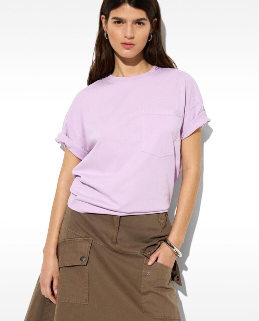 Imagen 0 de Camiseta de mujer de manga corta con bolsillo frontal