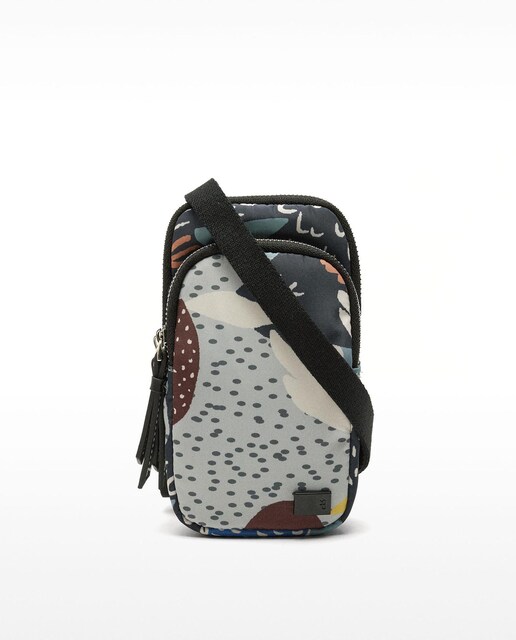 Imagen 0 de Bolso para móvil convertible a bandolera con cierre de cremallera y estampados