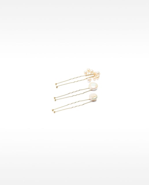 Imagen 0 de Horquillas para el pelo con perlas decorativas en liso