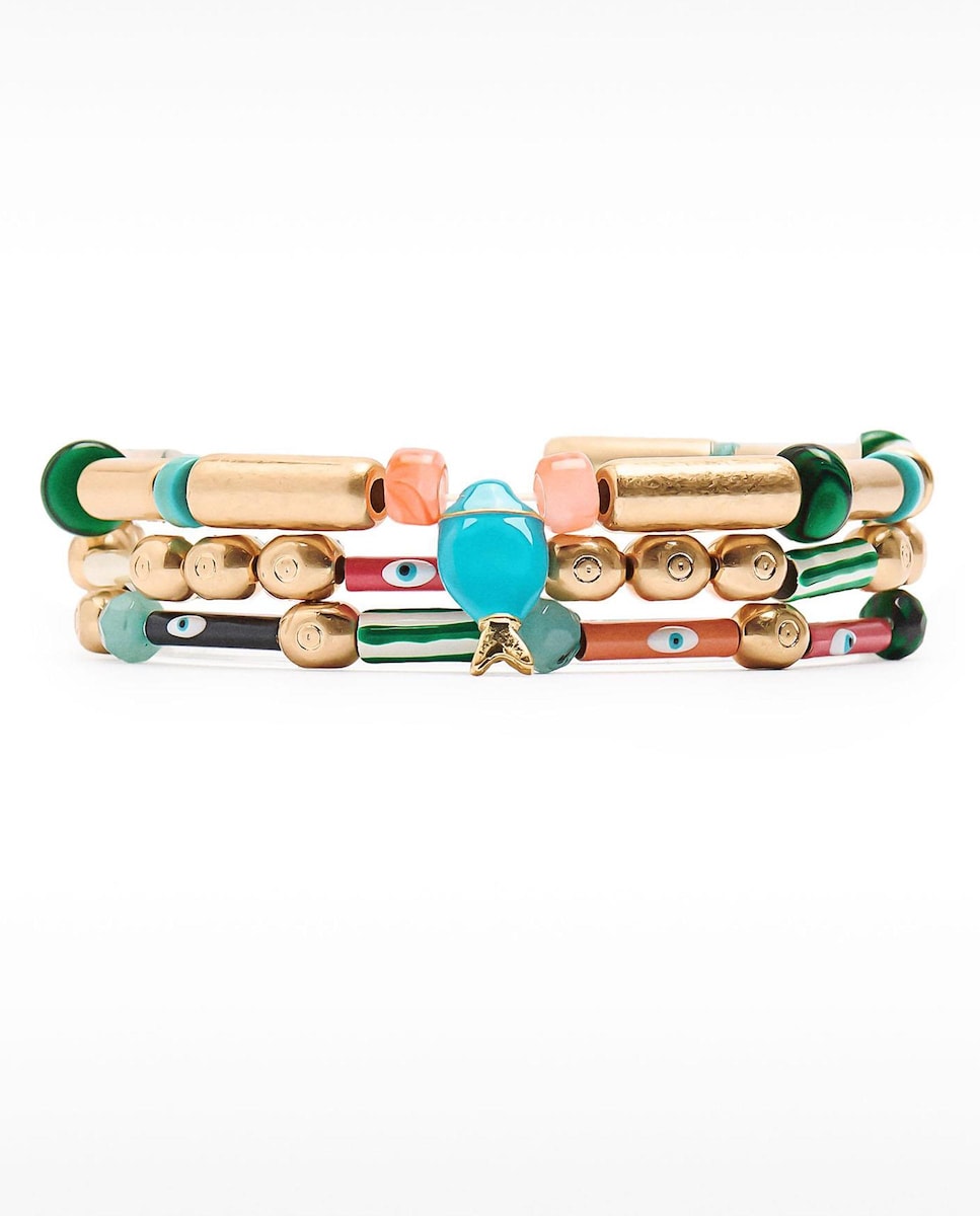 Pack de pulseras elásticas con abalorio de peces en varios colores Multicolor-1