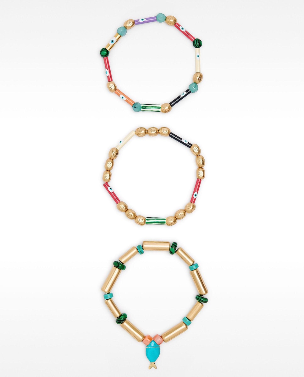 Pack de pulseras elásticas con abalorio de peces en varios colores Multicolor-2