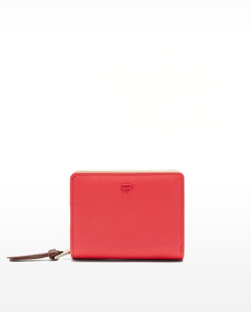 Imagen 0 de Cartera de mujer pequeña con cierre de cremallera en liso