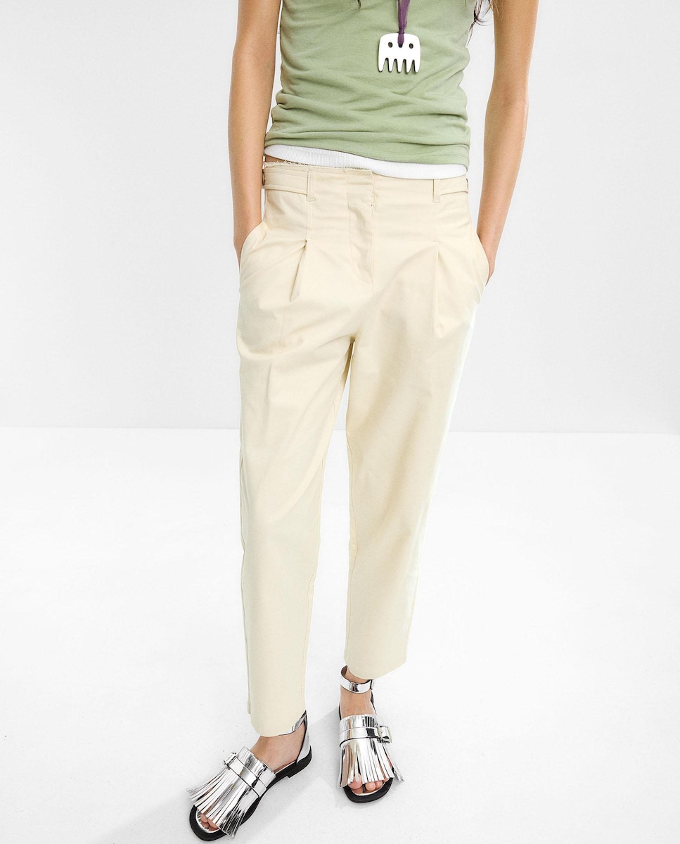 Pantalon Recto Pantalones De Pinza Chica Pantalón Recto De Mujer