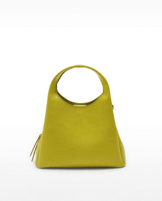 Imagen 0 de Bolso de mano estilo tote convertible a bandolera con cierre de cremallera en liso