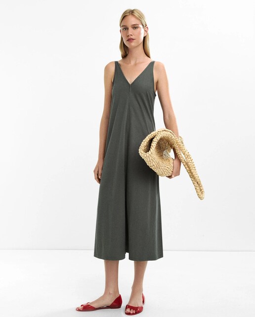 Imagen 0 de Vestido midi fluido con tirantes