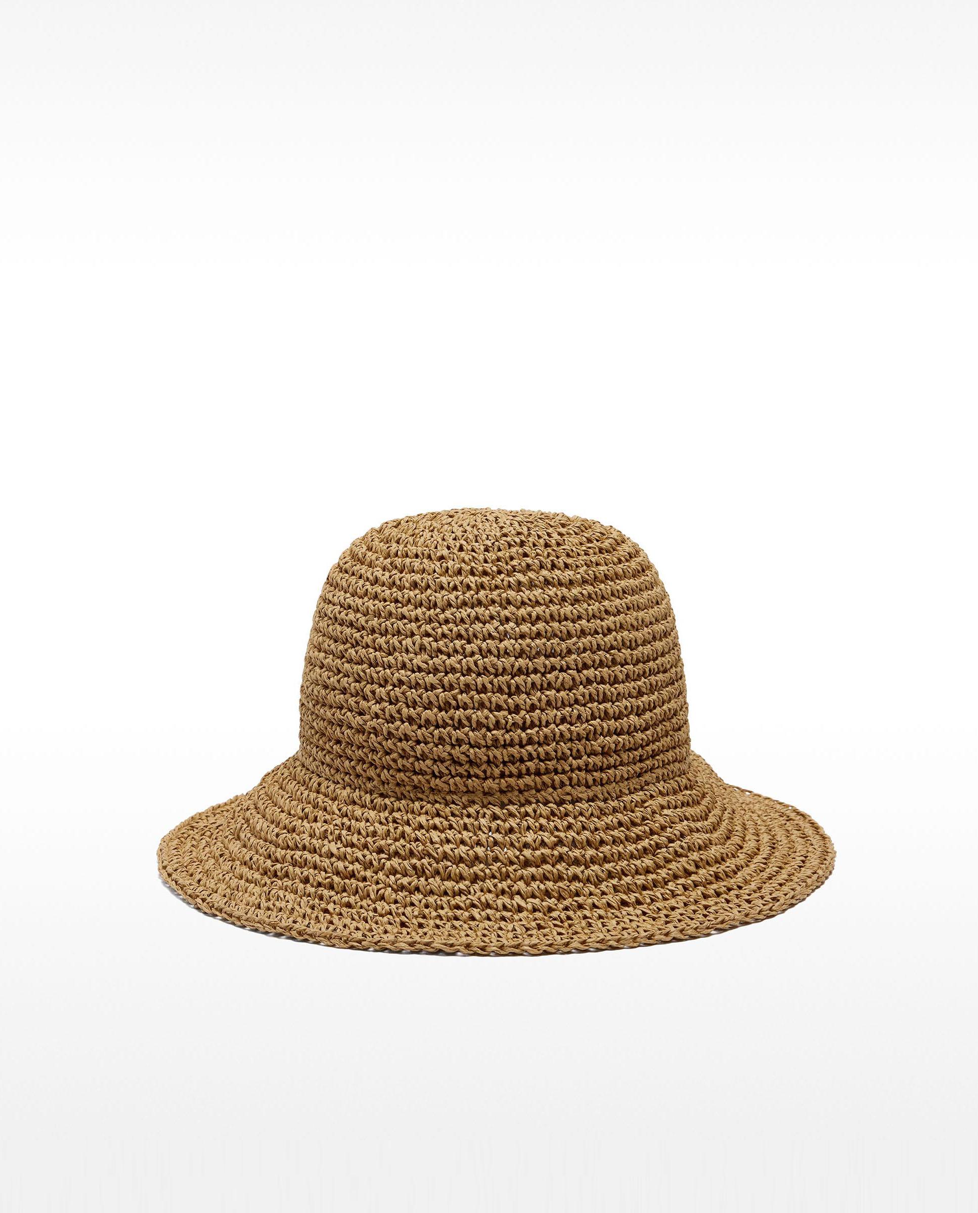 Gorro de mujer estilo bucket efecto rafia en liso - Parfois - Camel Camel-1