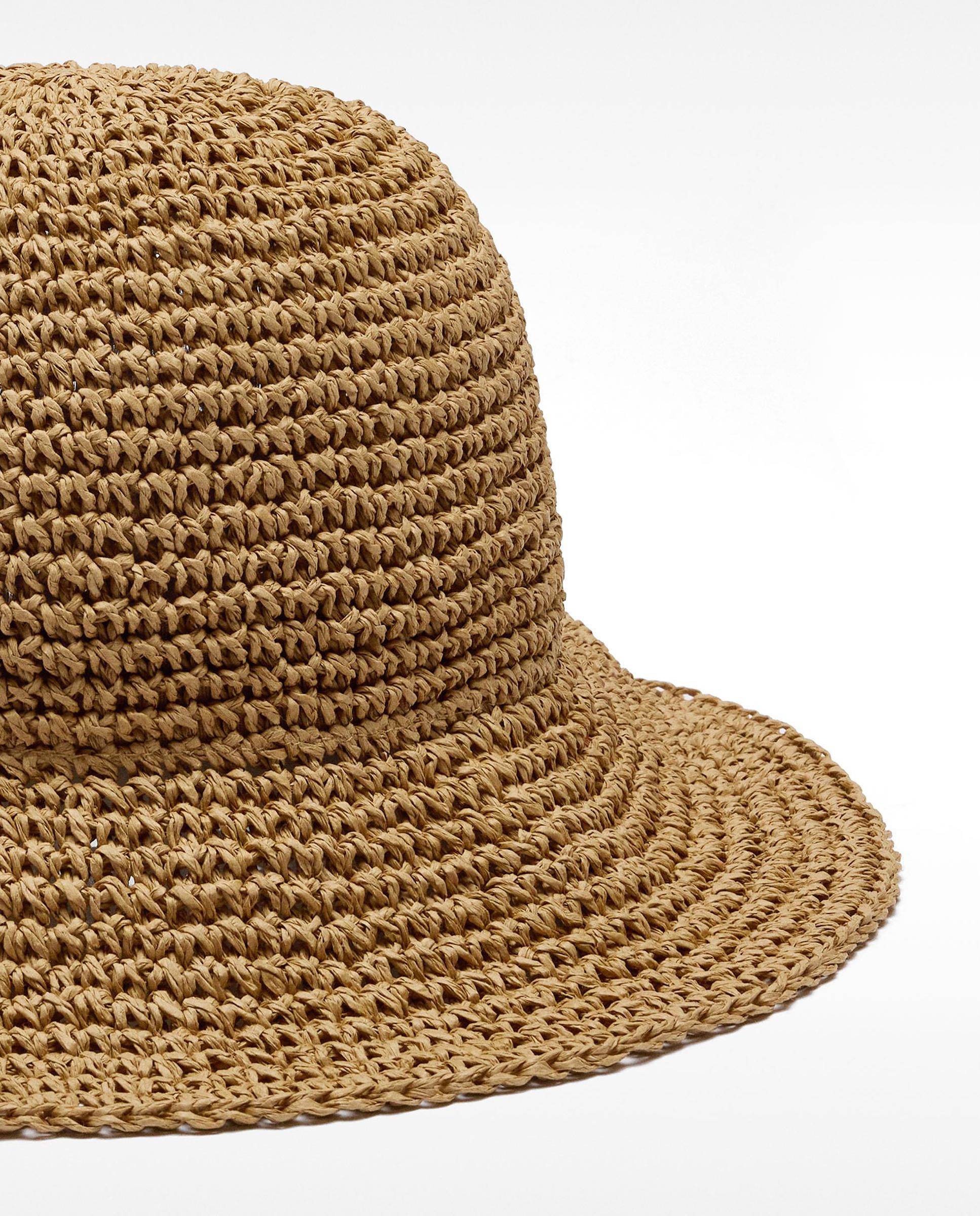 Gorro de mujer estilo bucket efecto rafia en liso - Parfois - Camel Camel-3
