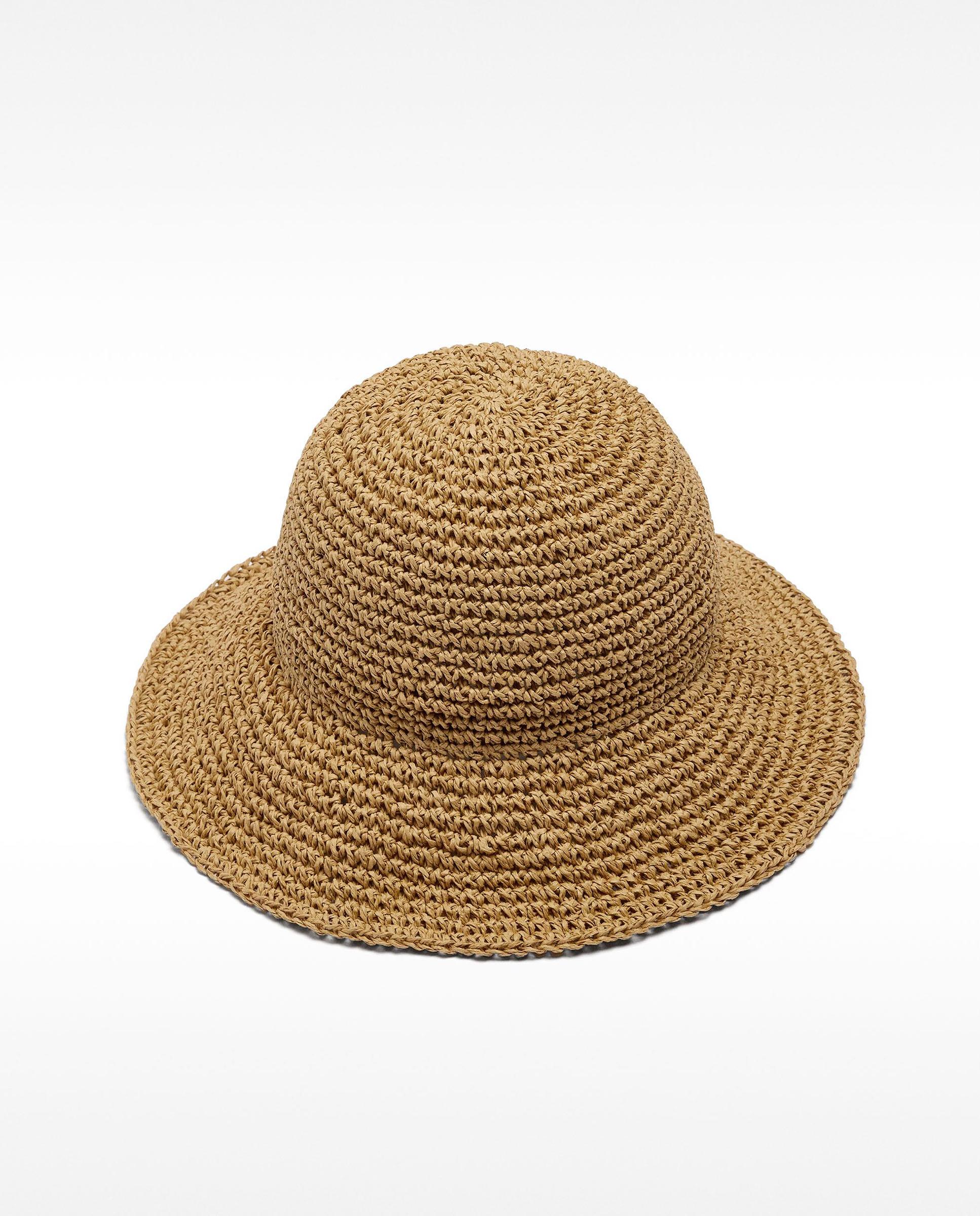 Gorro de mujer estilo bucket efecto rafia en liso - Parfois - Camel Camel-2