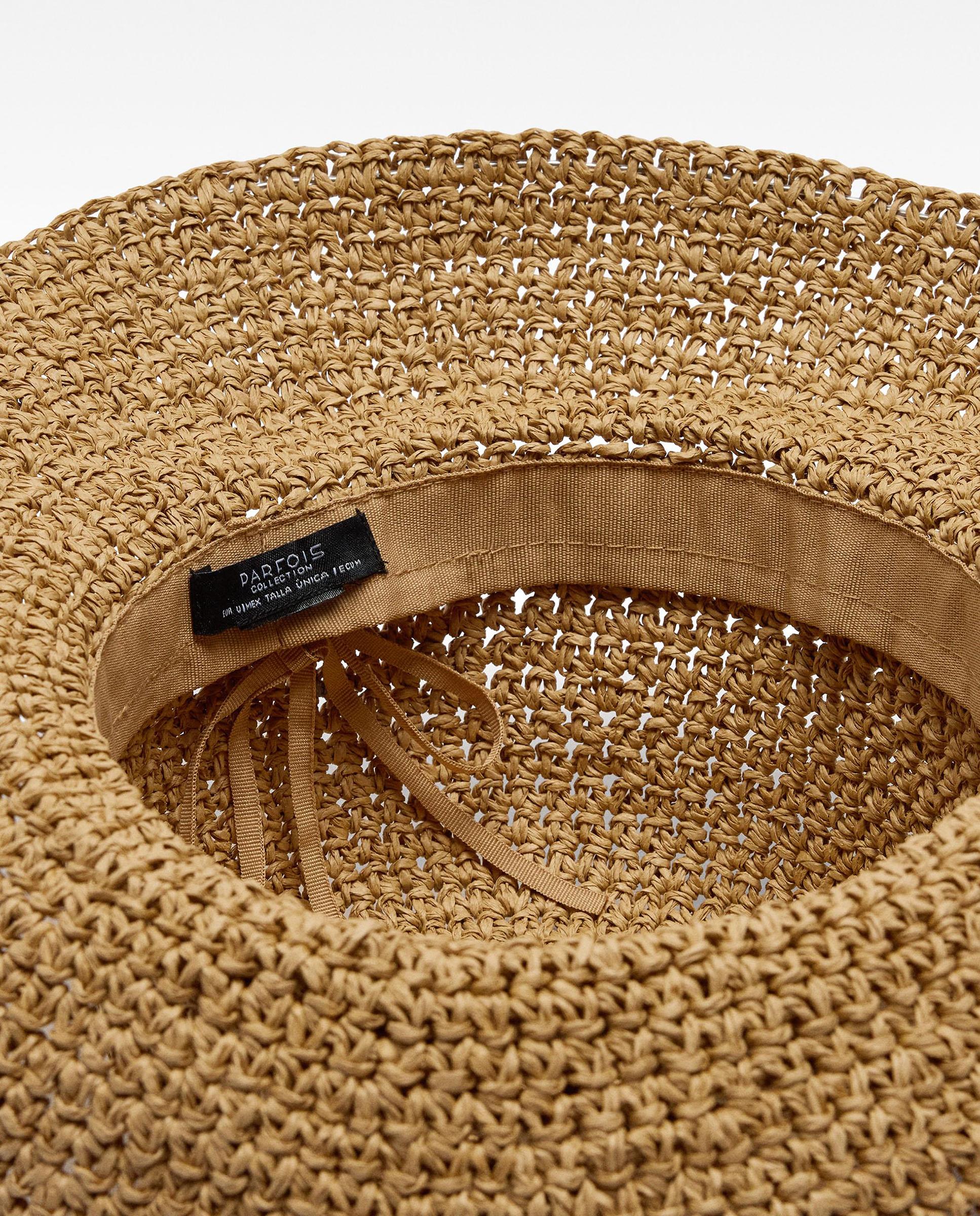 Gorro de mujer estilo bucket efecto rafia en liso - Parfois - Camel Camel-4