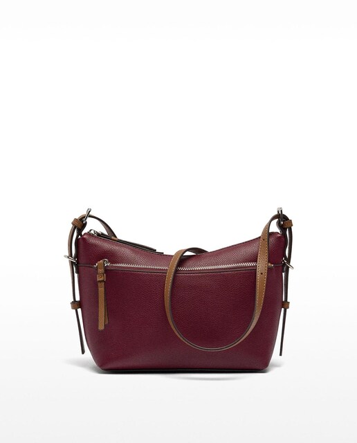 Imagen 0 de Bandolera de mujer con varios compartimentos y cierre de cremallera en liso