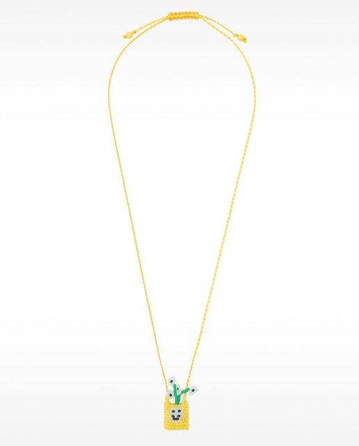 Imagen 0 de Collar largo con bolsillo decorativo de cuentas