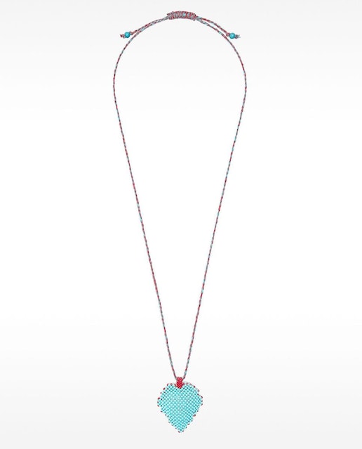Imagen 0 de Collar largo con abalorio de corazón de cuentas