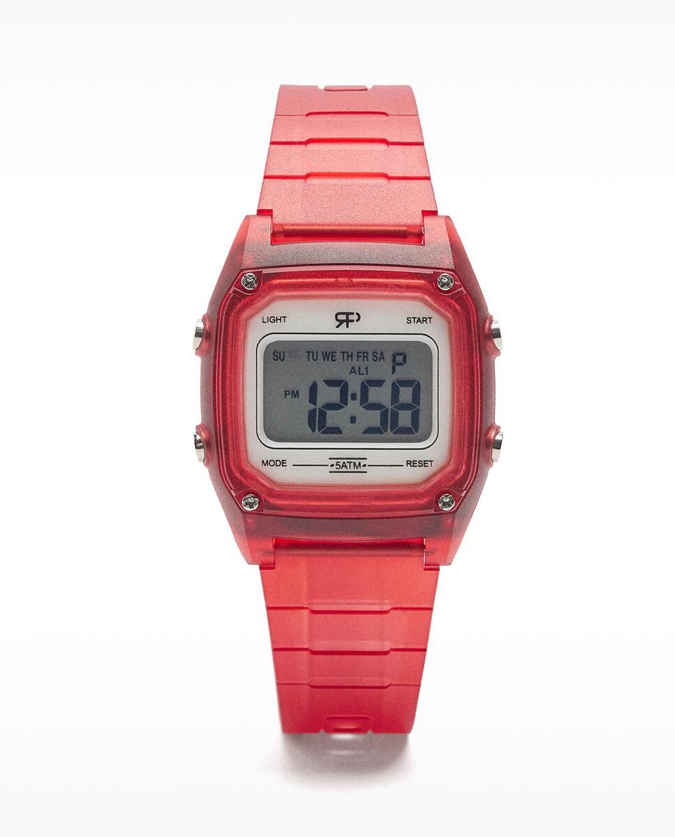 Reloj de mujer Parfois digital con hebilla Rojo-1