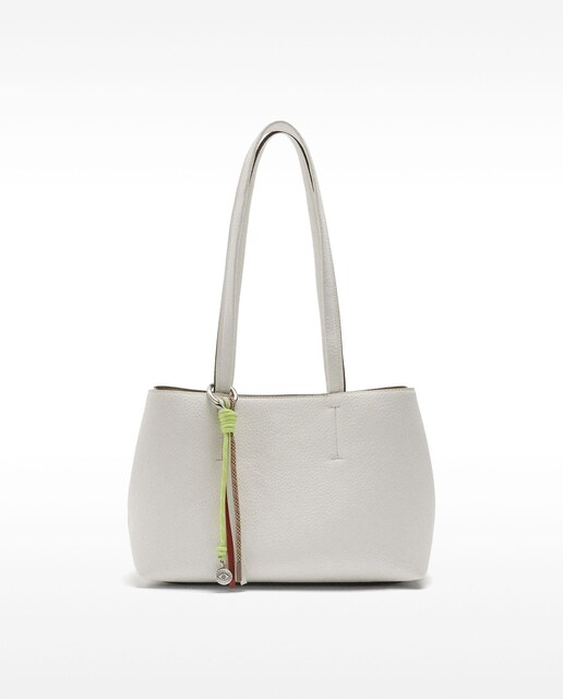 Imagen 0 de Bolso de mano estilo tote con varios compartimentos y llavero extraíble con cierre de cremallera