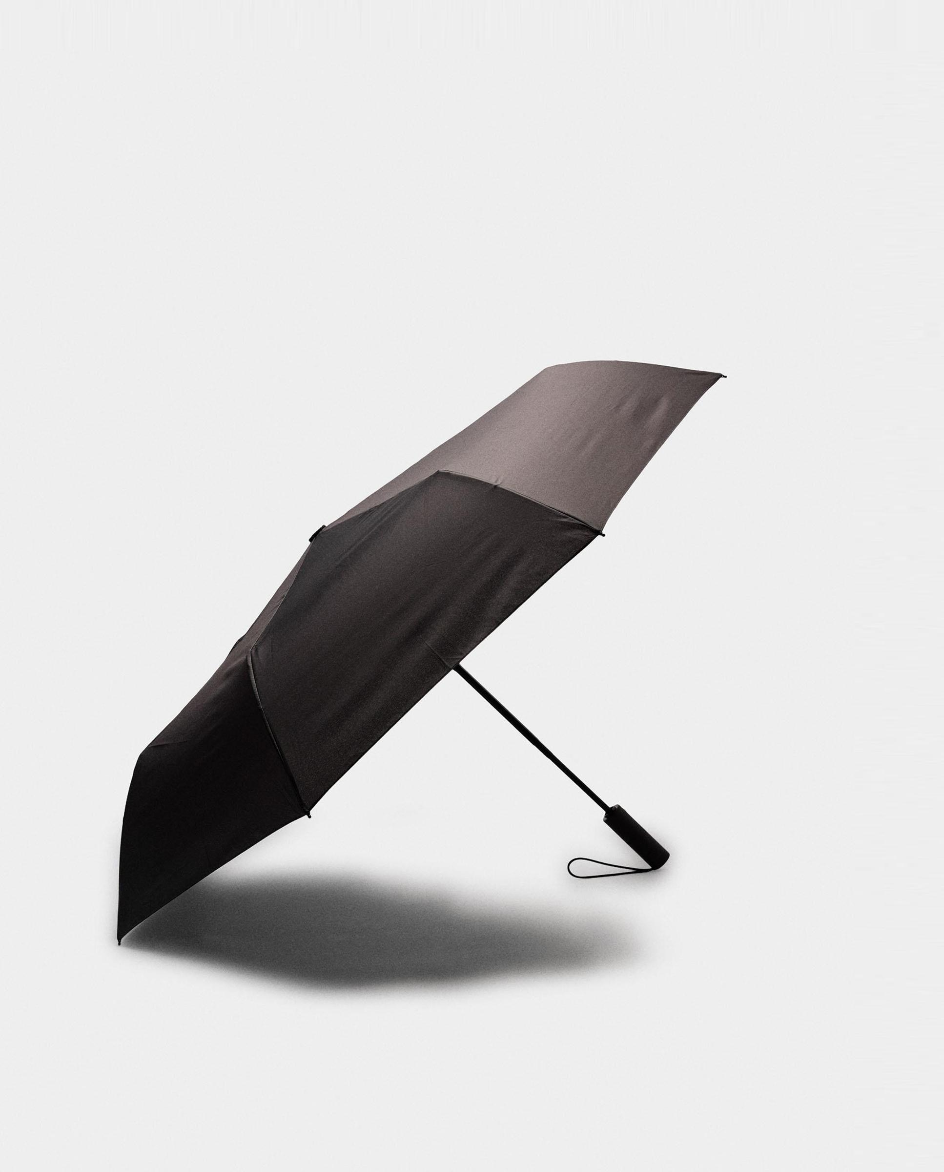 Paraguas plegable impermeable mediano en liso - Parfois - Marrón oscuro Marrón oscuro-1