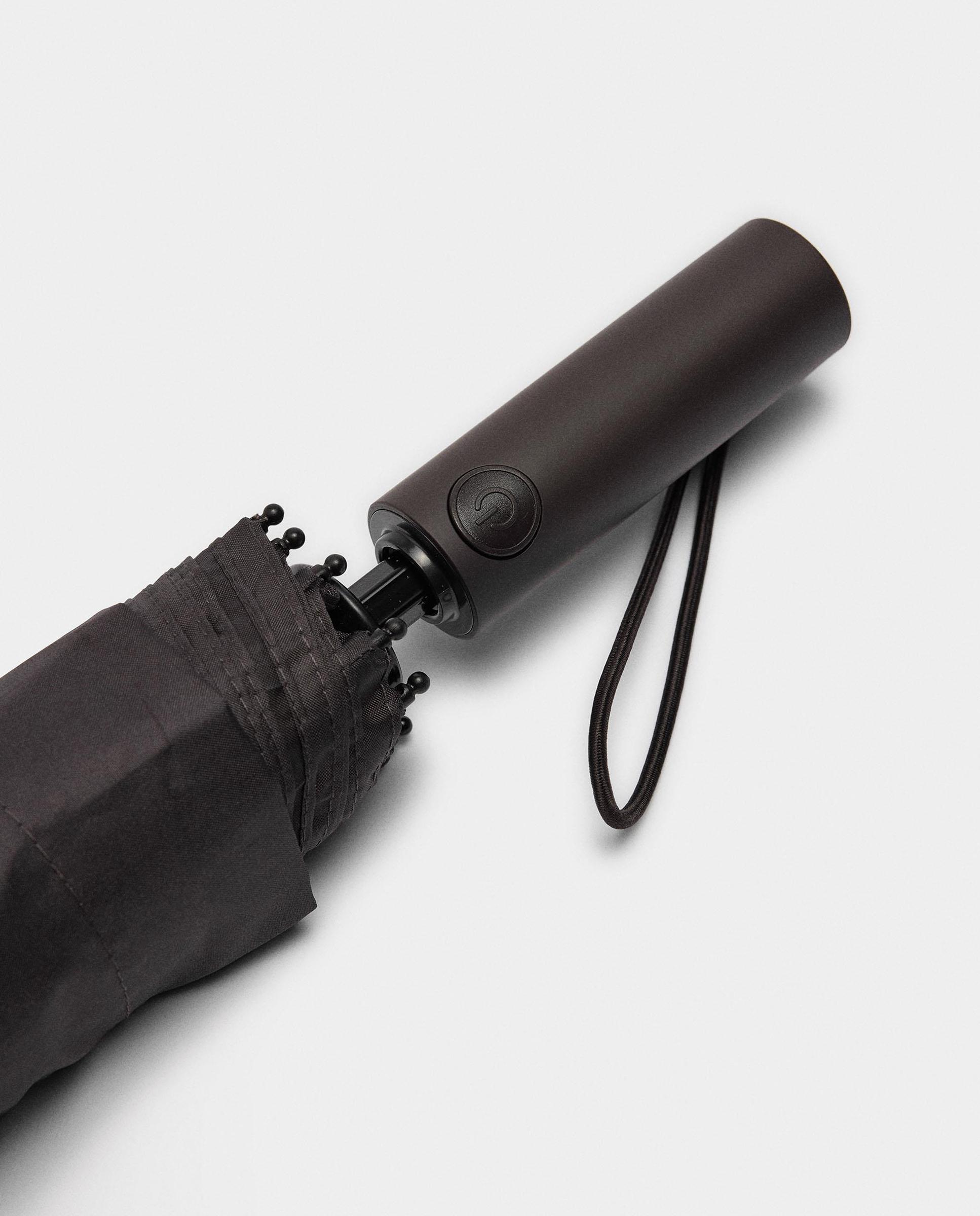 Paraguas plegable impermeable mediano en liso - Parfois - Marrón oscuro Marrón oscuro-3