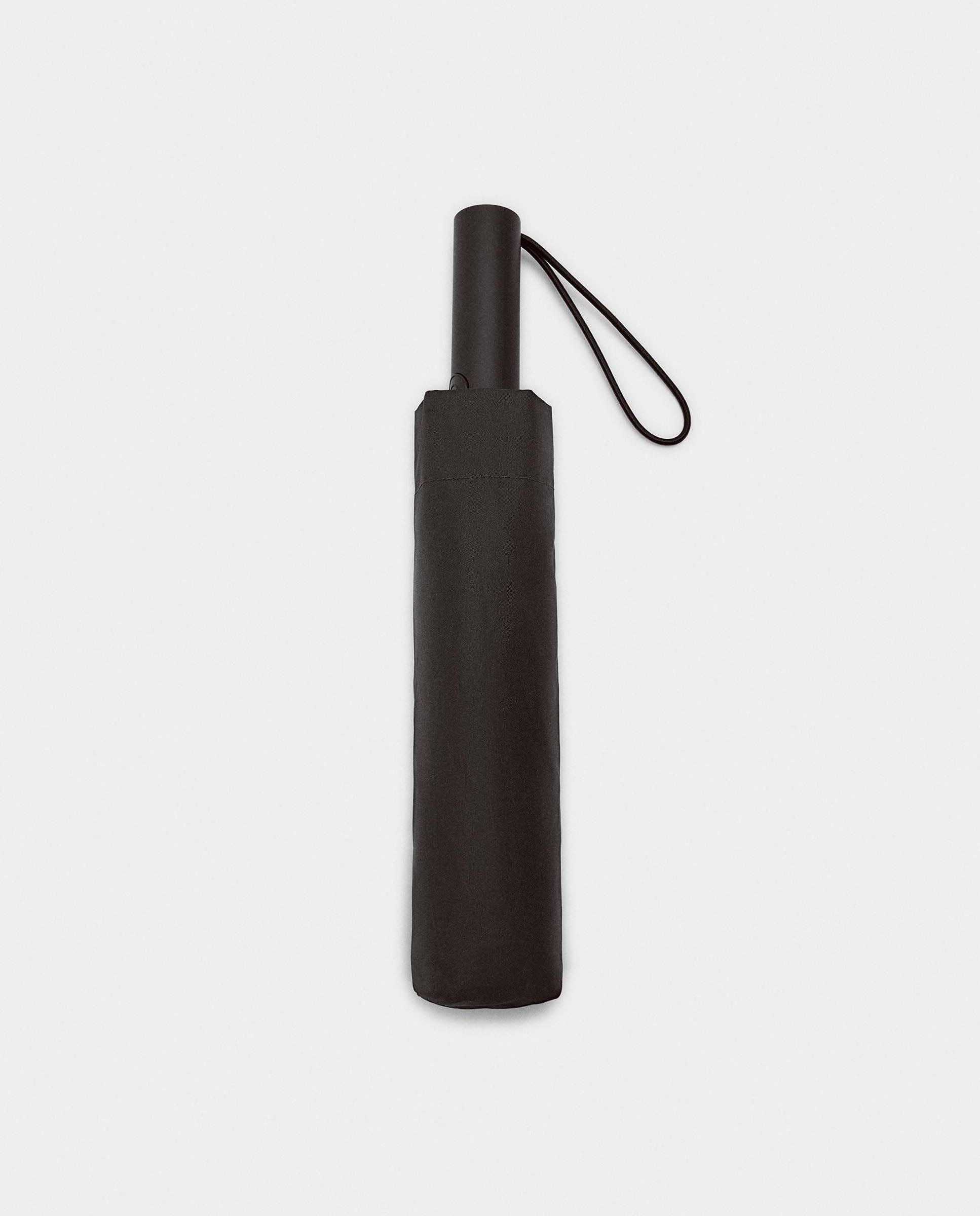 Paraguas plegable impermeable mediano en liso - Parfois - Marrón oscuro Marrón oscuro-2