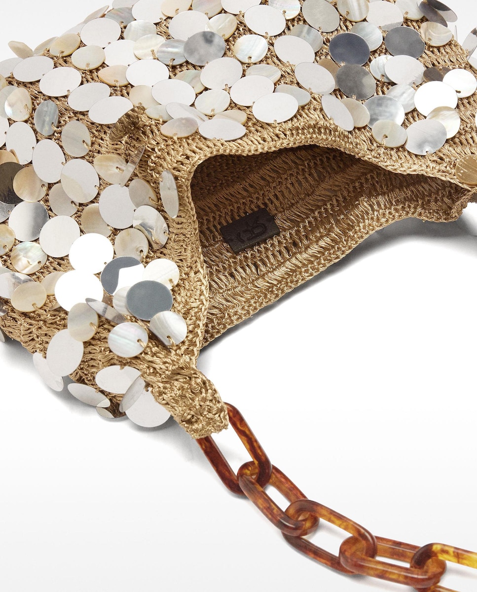 Bolso de fiesta multiposición de punto hobo con abalorios y