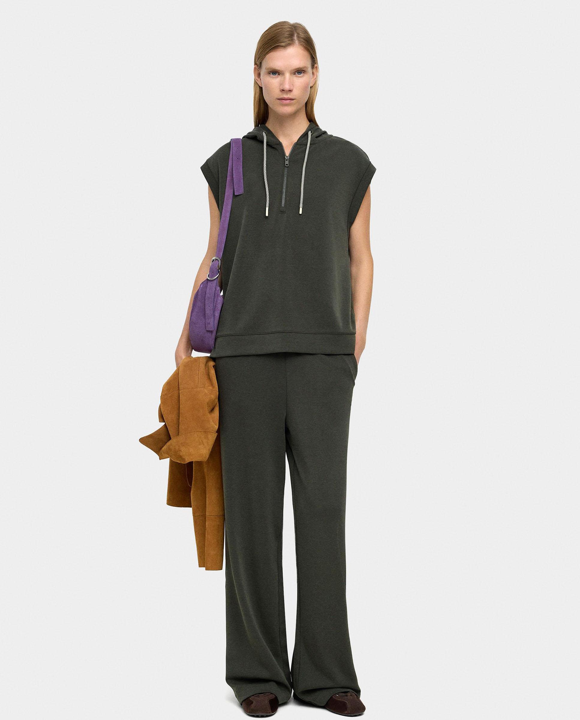 Parfois - Pantalones rectos de mujer con cintura elástica en liso.