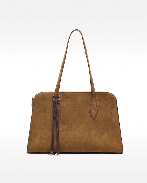 Imagen 0 de Portadocumentos de mujer para portátil de 13" con varios compartimentos y cierre de cremallera en liso efecto ante