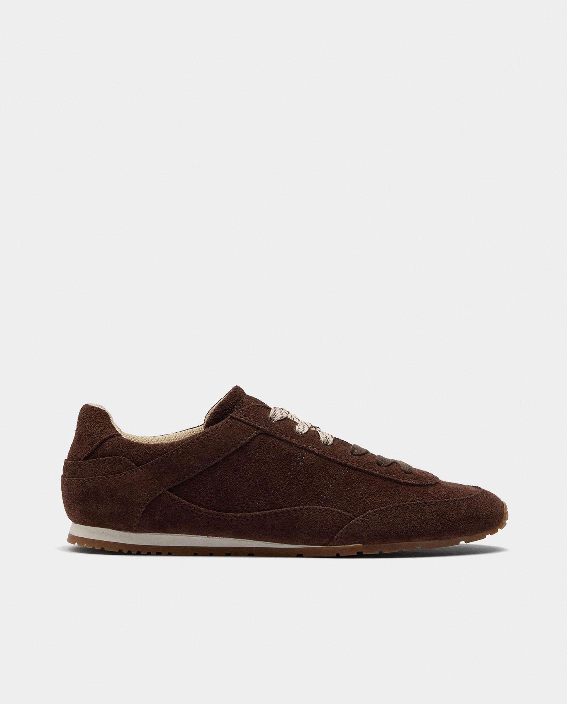 Parfois - Zapatillas retro de piel de mujer con cordones en liso.