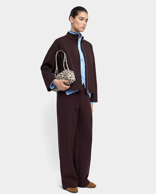 Imagen 0 de Pantalón recto de mujer de punto con cintura elástica