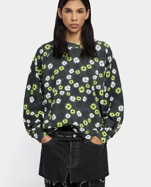 Imagen 0 de Sudadera de mujer de manga larga con estampado floral
